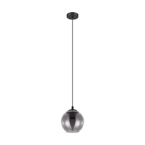 Pendant Ceiling Light Colour Black Shade Black Transparent Glass Vaporized E27 1x40W