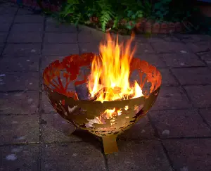 Half Ball Forest Fire Pit Half Fire Bowl - L58 x W58 x H37.5 cm