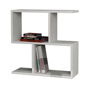 Barbara Side Table Modern 2-Tier Design with Storage Compartments White