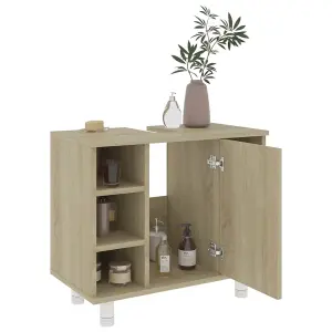 Berkfield Bathroom Cabinet Sonoma Oak 60x32x53.5 cm Engineered Wood