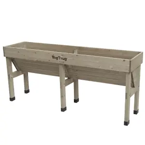 VegTrug Raised Bed Wooden Planter Medium Wall Hugger Grey Wash