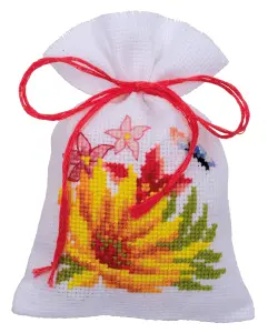 PPBAG PK3 C/FUL FLWR - Counted Cross Stitch Kit: Gift Bags: Colourful Flowers: Set of 3 - Vervaco