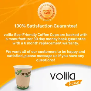 100-Pack 8oz Biodegradable Paper Coffee Cups - Compostable Disposable Cups for Coffee, Tea, Hot Chocolate, Ideal for Office & Café