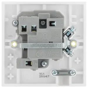 BG White 13A 1 way Raised square profile Screwed Switched Neon indicator Fused connection unit