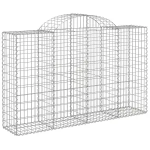 Berkfield Arched Gabion Baskets 5 pcs 200x50x120/140 cm Galvanised Iron