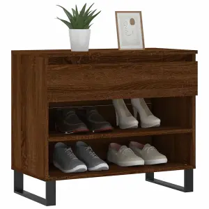 Berkfield Shoe Cabinet Brown Oak 70x36x60 cm Engineered Wood