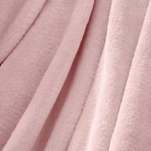 Brentfords Ultra Soft Blanket Throw Warm Flannel Fleece - Blush, 120 x 150 cm