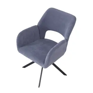 Grey Upholstered Leisure Swivel Chair with Metal Legs for Living Room,Office