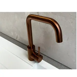 Reginox Copper Stainless Steel Kitchen Sink Tap SALINA COPPER Square Neck Deck Mounted