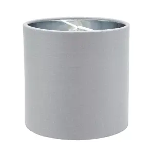 Contemporary Grey Cotton 6 Clip-On Candle Lamp Shade with Shiny Silver Inner