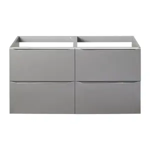 GoodHome Imandra Gloss Anthracite Wall-mounted Bathroom Vanity unit (H) 600mm (W) 1200mm