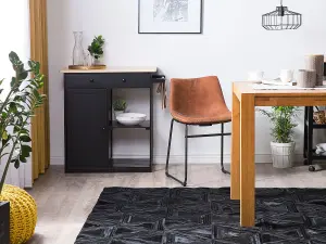 Cowhide Area Rug 160 x 230 cm Black KASAR