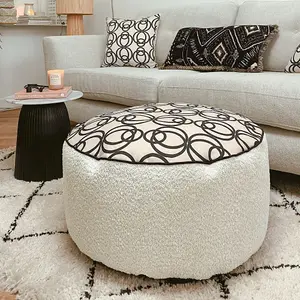 rucomfy Snug Geometric Circle Drum Pouffe Beanbag