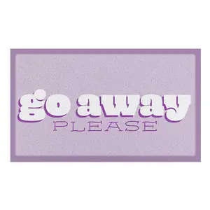 Go Away Please Lilac Indoor & Outdoor Doormat - 70x40cm