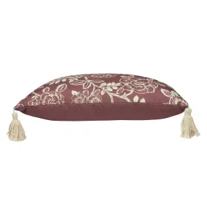 Paoletti Somerton Floral Tasselled Feather Filled Cushion