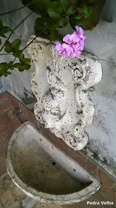 Large White Stone Fish design Wall Fountain