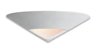 Ceramic 1 Light Indoor Wall Uplighter - 100w Unglazed, Acid Whote Glass, E27