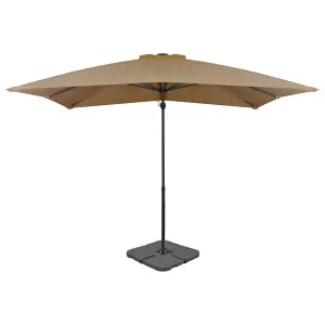 Berkfield Outdoor Umbrella with Portable Base Taupe