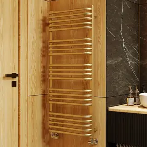 Alex Brass Heated Towel Rail 114cm H  x 50cm W x 12cm D