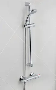 Bristan Cascade Sphere Thermostatic Bar Mixer Shower Valve Chrome + Riser