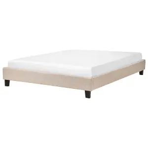 Fabric EU Double Size Bed Beige ROANNE