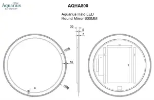 Aquarius Halo LED Round Mirror 800MM