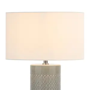 Inlight Dactyl Embossed Cylinder Grey Table light