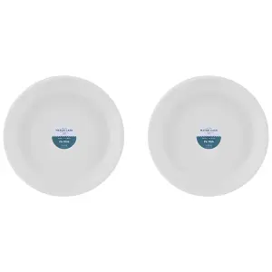 Set of 2 Linear Round Pie Dish 26cm White