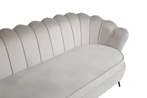 Calais Sofa 3,seater , Beige Velvet