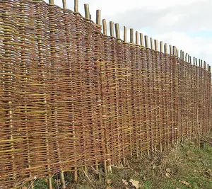 Willow Hurdle Fence Panel Premium Weave Woven Screening  6ft x 3ft