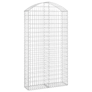 Berkfield Arched Gabion Basket 100x30x180/200 cm Galvanised Iron