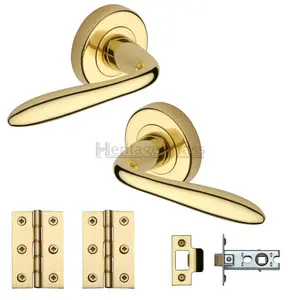 Sutton Door Handle Kit Polished Brass