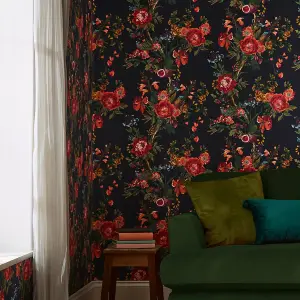 Joules Navy Floral forest Smooth Wallpaper