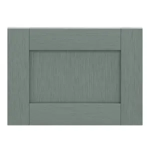 GoodHome Alpinia Matt green wood effect Shaker 2 drawer front, bridging door & bi fold door 500mm