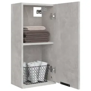 Berkfield Wall-mounted Bathroom Cabinet Concrete Grey 32x20x67 cm