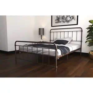 Aanya Bed Frame Classic Steel Grey Performance Velvet / Kingsize (5')