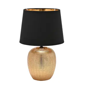 Hestia Gold & Black Textured Lamp