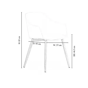 Single Eden Dining Chairs with Leather Cushions Dining Armchair White