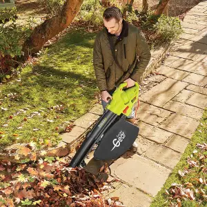 Leaf Blower Vacuum & Shredder Mulcher, Electric 3 in 1, Variable Speed with Large 45L Capacity Collection Bag, 10m Cable, 3500W