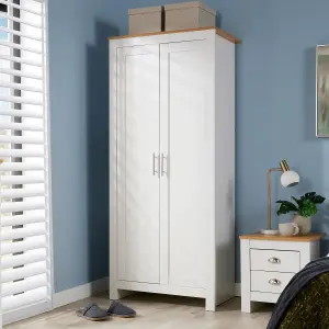 Home Source Camden 2 Door Bedroom Wardrobe Storage Unit White