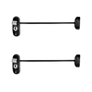 UAP Window Restrictor with Key - Window Safety Locks - 20cm Cable - All Types of Windows - 2 Locks - Black