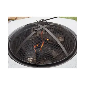 Field & Flame Rhoda Wood Burning BBQ Fire Pit in Concrete Grey 26744