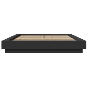 Berkfield Bed Frame with LED Lights without Mattress Black 140x200cm