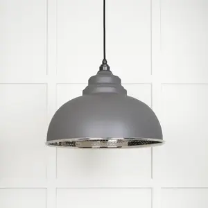 Hammered Nickel Harborne Pendant in Bluff