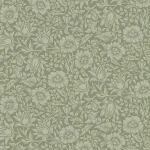 Galerie Hidden Treasures Green Floral Mallow Wallpaper Roll