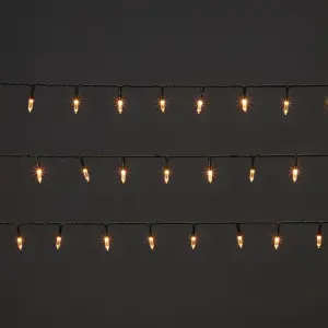 120 Warm white LED With timer function String lights with 11.14m Green cable