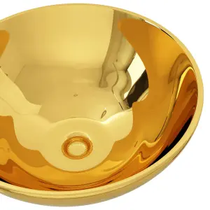 Berkfield Wash Basin 32.5x14 cm Ceramic Gold