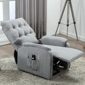 Charlbury Fabric Rise Recliner Armchair Electric Lift Chair (Grey)