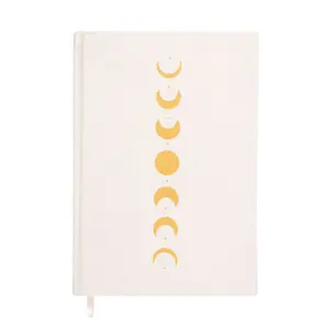 Something Different Moon Phases Velvet A5 Notebook White/Gold (One Size)