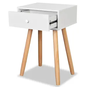 Morwenna 1 Drawer Bedside Table (Set of 2) White